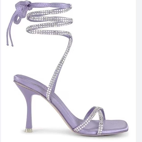 New Free People Jeffrey Campbell Lilac glamours Rhinestone Strappy Heels - Picture 1 of 6